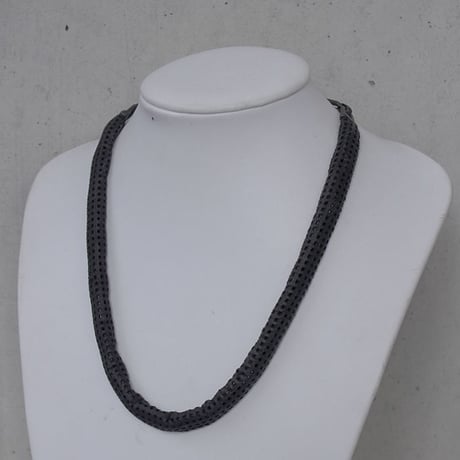 CHAIN & MESH leather short necklace