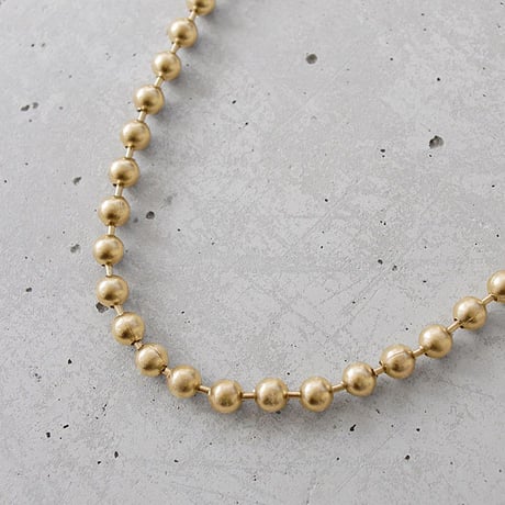 BALL CHAIN & leather middle necklace