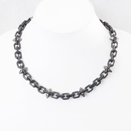 SPIKE & oval chain short necklace