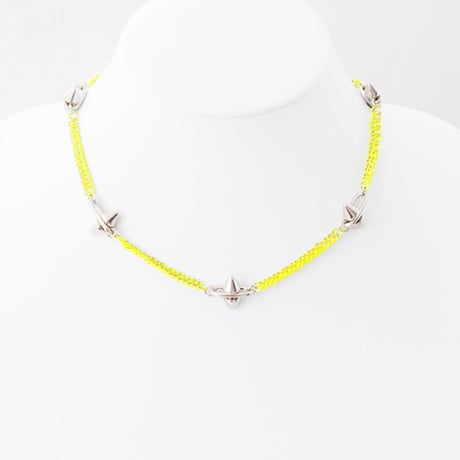 SPIKE & neon chain short necklace