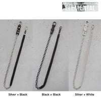 FLAT CHAIN & leather wallet strap