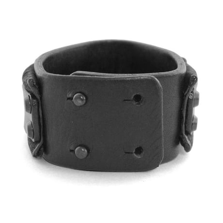 TRIPLICATE square ring leather bracelet