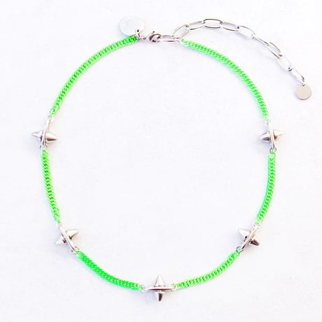 SPIKE & neon chain short necklace