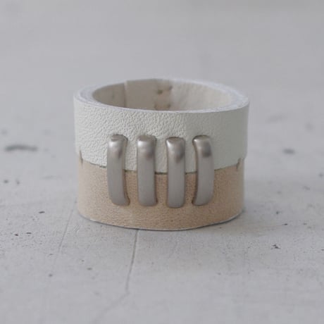 BI COLOR 4 bars leather ring