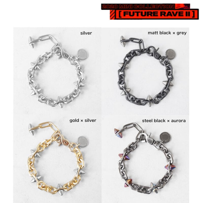 SPIKE & oval chain bracelet | BLACK TRIANGLE DE