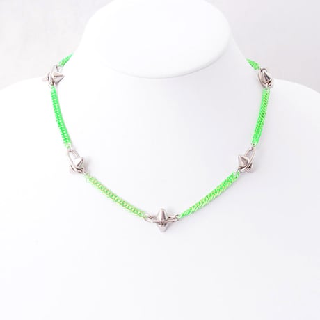 SPIKE & neon chain short necklace