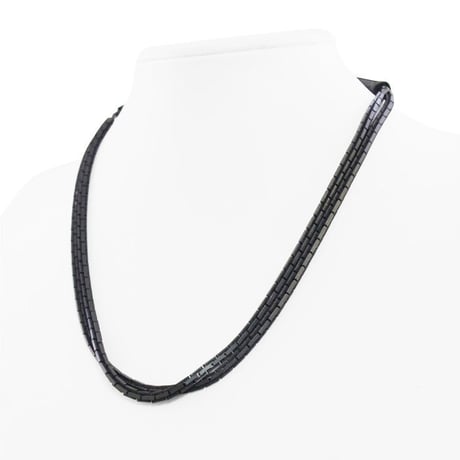 2TONE BLOCK CHAIN middle necklace