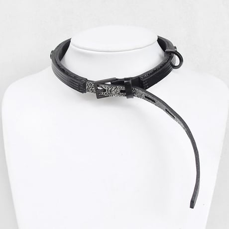 LAYERED leather long belt choker
