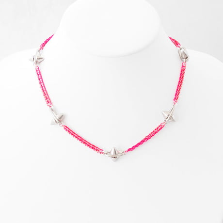SPIKE & neon chain short necklace