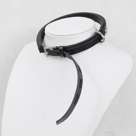 LAYERED leather long belt choker