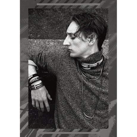 2 TONE CHAIN & LEATHER bracelet