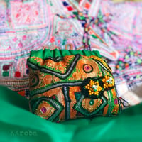1点物 Zari刺繍ドレスヨーク ばね口ポーチ 《fp7》