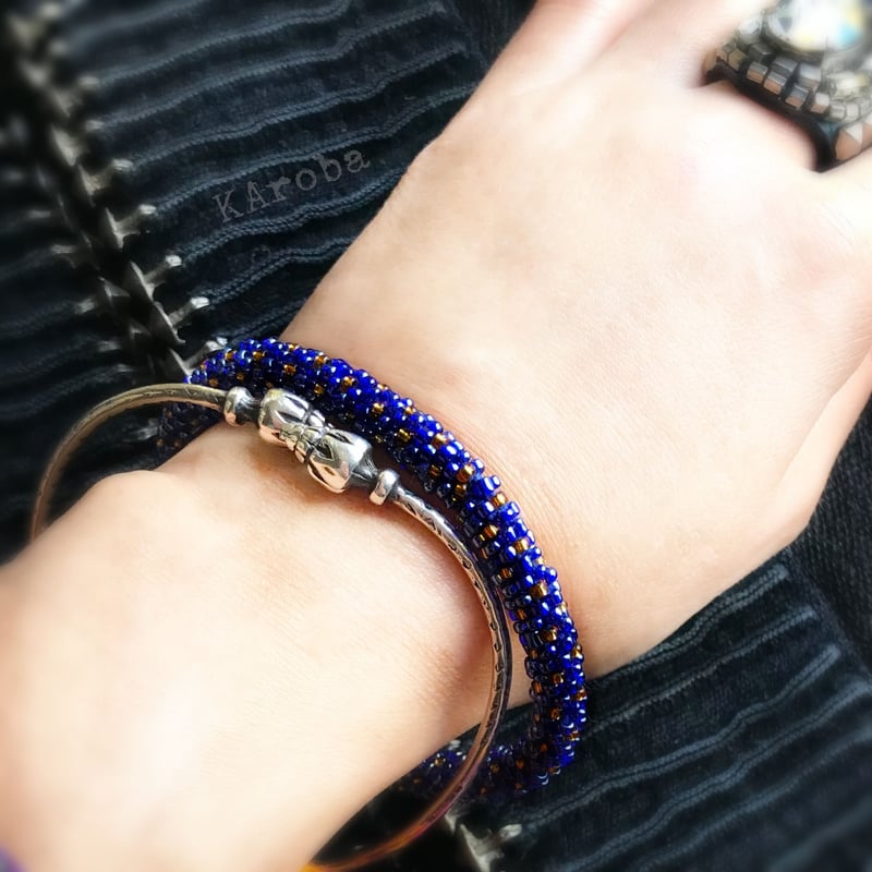 MaisonKITSUNE　ネイビー＆ゴールドブレスレット MaisonKITSUNE ネイビー＆ゴールドブレスレット