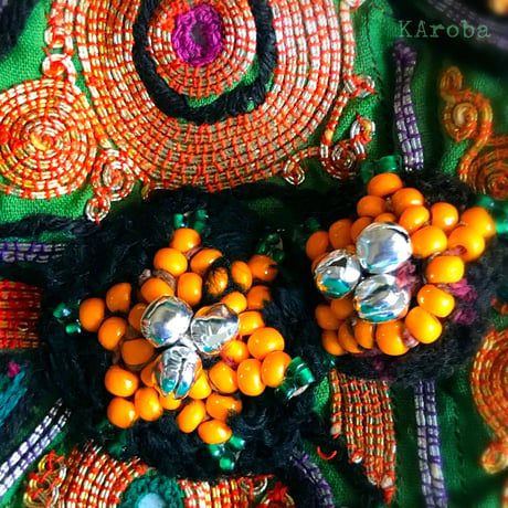 1点物 Zari刺繍ドレスヨーク ばね口ポーチ 《fp7》