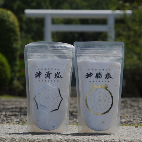 純金箔入りの【みちひらきセット「神清塩・神結塩」】― 縁を清め、縁をむすぶ、特別な御塩