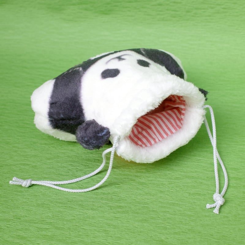 双子パンダのふわふわ巾着袋【Panda pouch】 | carmine Internatio