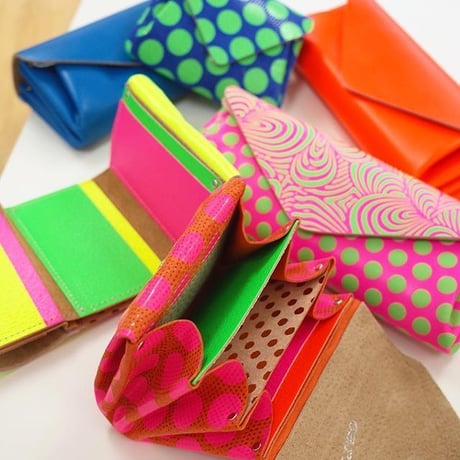 ドットレザー ロングウォレット ネオンカラー 【Dot Leather Long Wallet NeonColor】