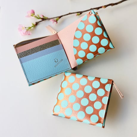 ワンウォレット/コンパクトウォレットクリアドット カッパー【One Wallet/Compact Wallet Clear Dot Copper】