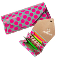 レザーロングウォレット/ミニウォレットドット ネオンチェリー 【Leather Long Wallet/Mini Wallet Dot Neon Cherry】