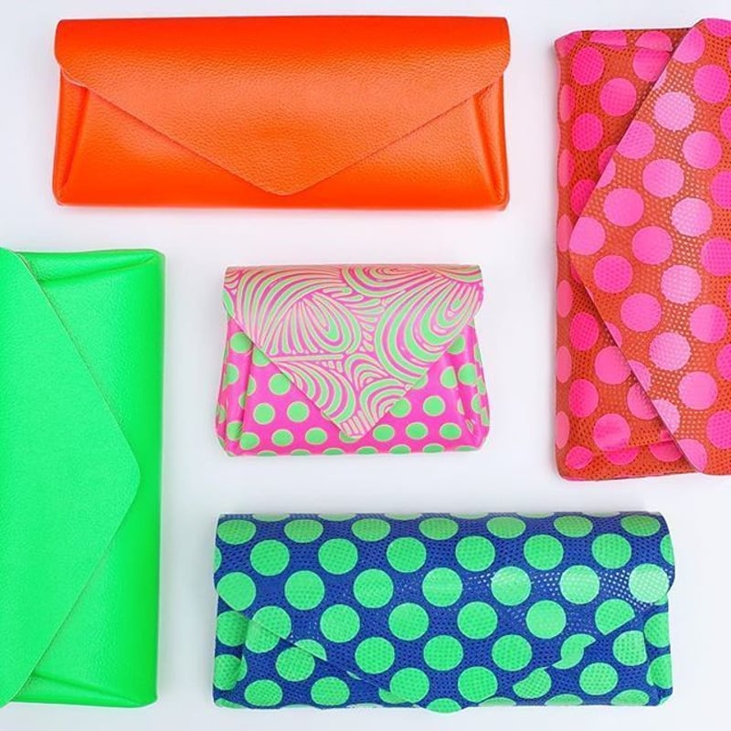 ドットレザー ミニウォレット ネオンカラー 【Dot Leather Mini Wallet