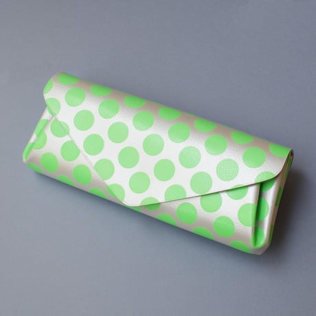 レザーロングウォレット クリアドット ネオングリーン【Leather Long Wallet Clear Dot Neon Green】