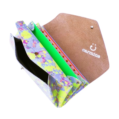 レザー ロングウォレット リキッド ネオン【Leather Long Wallet Liquid Neon】