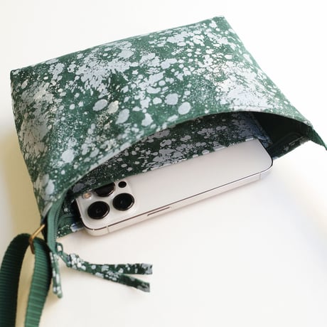 レザーミニサコッシュ ホワイトリキッド  【Leather Mini Crossbody Bag White Liquid】