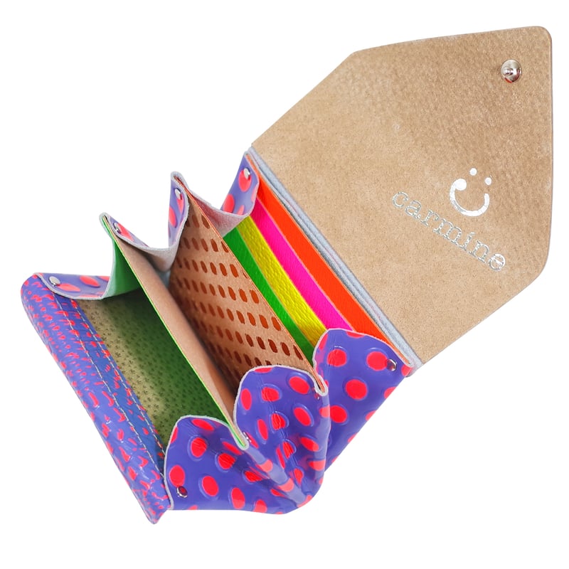 レザーミニウォレット バード ネオンカラー【Leather Mini Wallet Bird