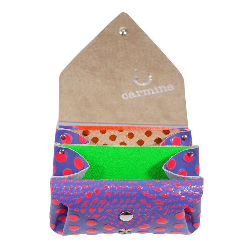 レザーミニウォレット バード ネオンカラー【Leather Mini Wallet Bird