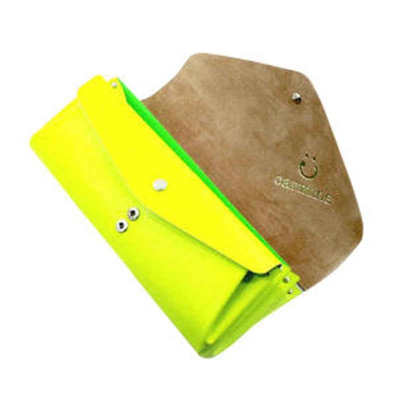 yellow man' ART BROWN レザーロングウォレット レザーロングウォレットメタル【Leather Long Wallet Metal