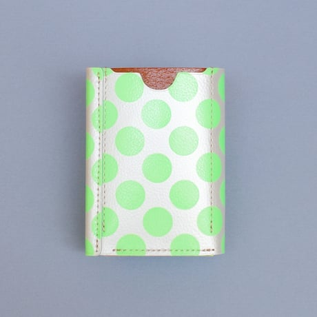 コンパクトウォレットクリアドット ネオングリーン 【Compact Wallet Clear Dot Neon Green  】