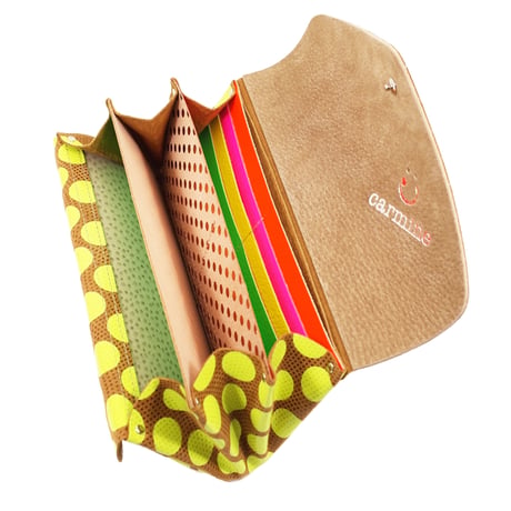 ドットレザー ロングウォレット ネオンカラー 【Dot Leather Long Wallet NeonColor】