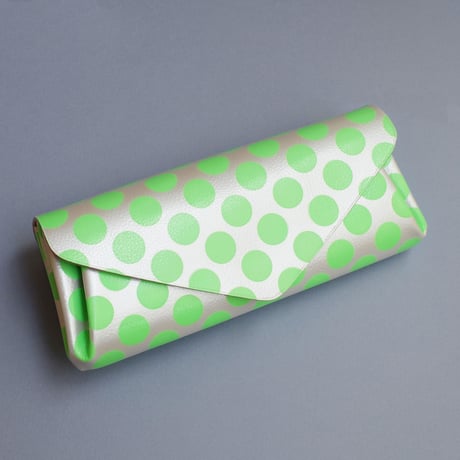 レザーロングウォレット クリアドット ネオングリーン【Leather Long Wallet Clear Dot Neon Green】