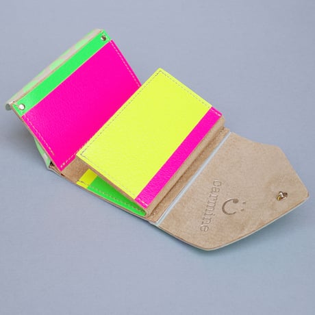 コンパクトウォレットクリアドット ネオングリーン 【Compact Wallet Clear Dot Neon Green  】