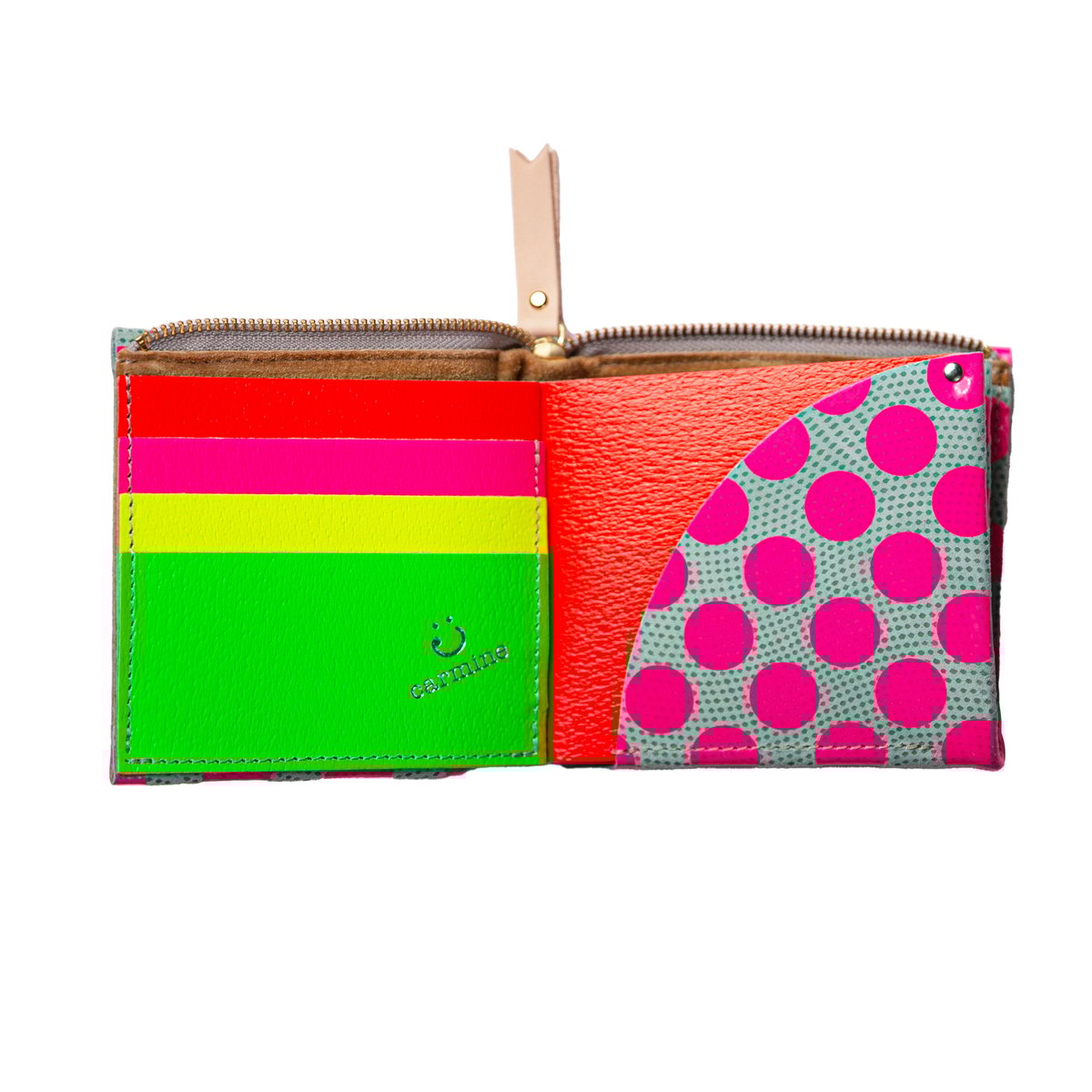 ワンウォレット/コンパクトウォレットドット ネオンチェリー【One