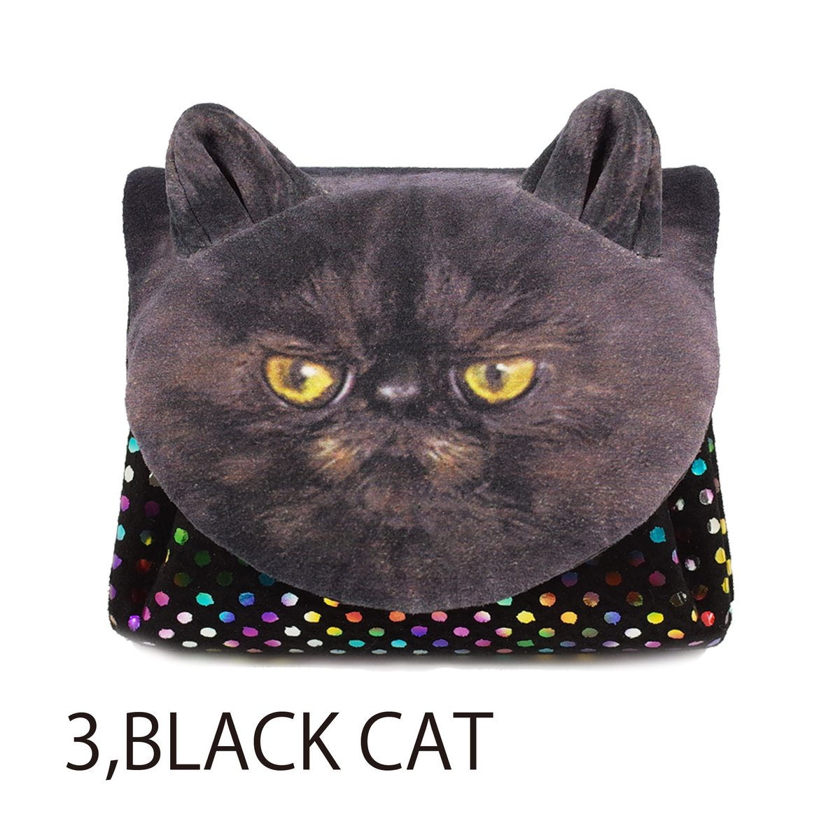 【美品】carmine カーマイン アニマルフェイス ミニウォレット 猫 黒猫 アニマルフェイスミニウォレット【Animal Face Mini Wallet】 | carm