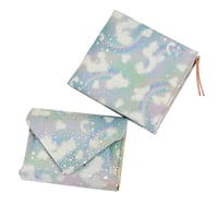 New! ワンウォレット/コンパクトウォレット ドット 雲　レインボー【One Wallet/Compact Wallet Kumo Rainbow】