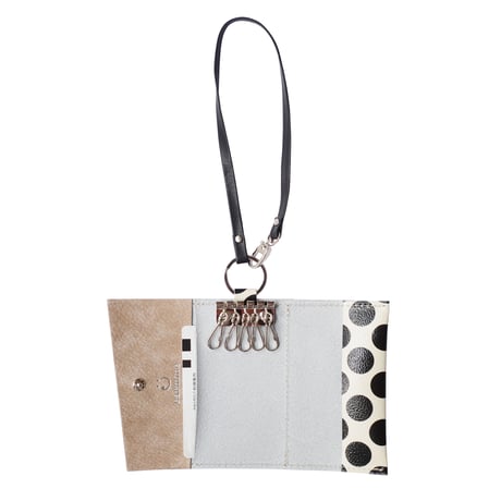 キーパスケースクリアドット ストラップ付き  【Key Passcase Clear Dot with Strap】