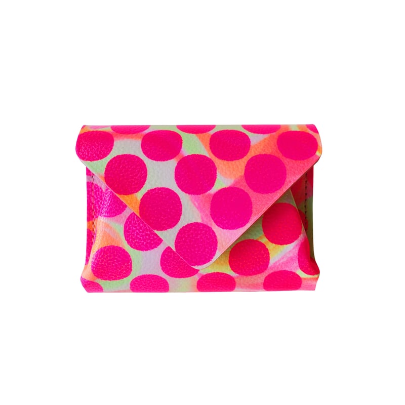 コンパクトウォレット ダブル ネオンピンク【Compact Wallet Clear Dot