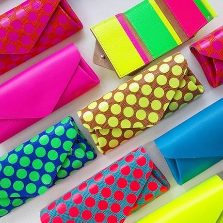 ドットレザー ロングウォレット ネオンカラー 【Dot Leather Long Wallet NeonColor】