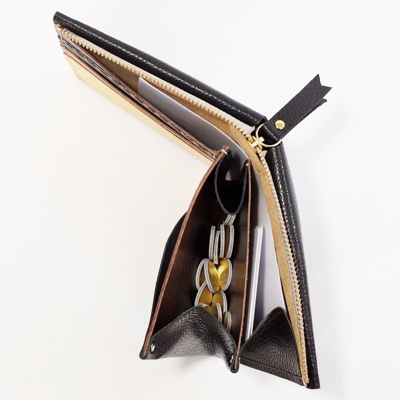 ブラック 財布 一目惚れ 12cm アイケープラス IKplus 【日本製】 軽くてスリム 本革 ブラック