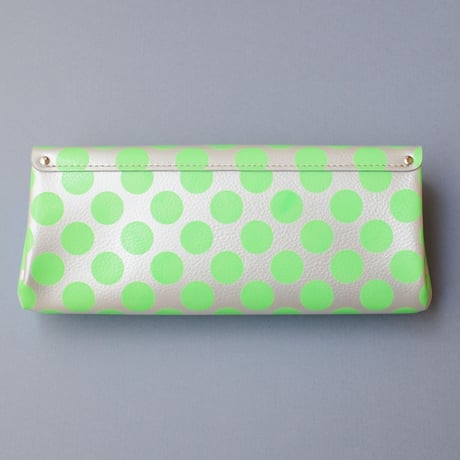 レザーロングウォレット クリアドット ネオングリーン【Leather Long Wallet Clear Dot Neon Green】