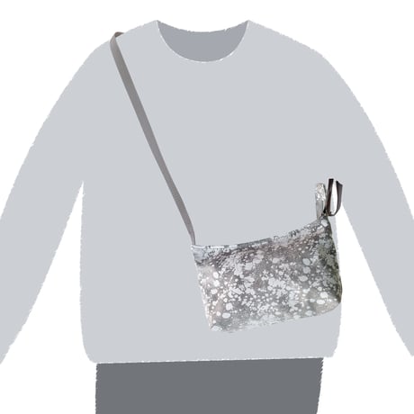 レザーミニサコッシュ ホワイトリキッド  【Leather Mini Crossbody Bag White Liquid】