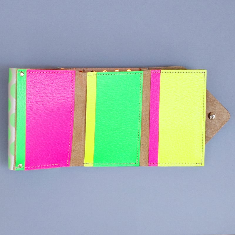 コンパクトウォレットクリアドット ネオングリーン 【Compact Wallet