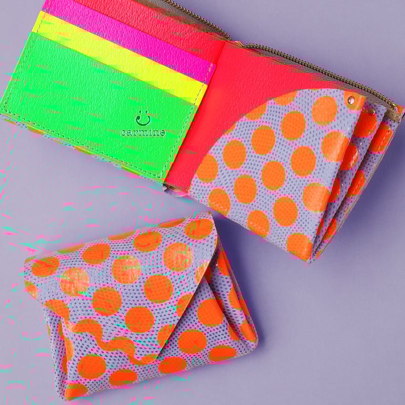 ドットレザー ミニウォレット ネオンカラー 【Dot Leather Mini