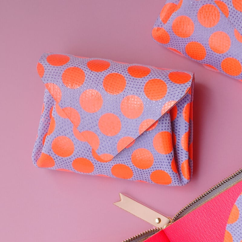 ドットレザー ミニウォレット ネオンカラー 【Dot Leather Mini Wallet