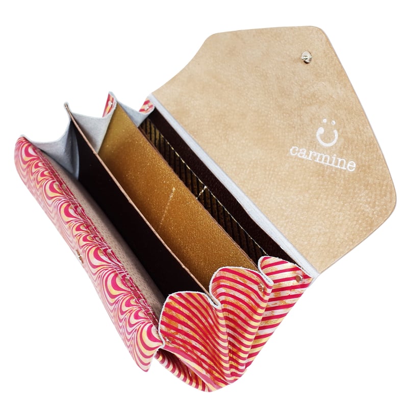 carmine ゴールドストライプ クラッチ財布〜鯉〜 Carmine（カーマイン