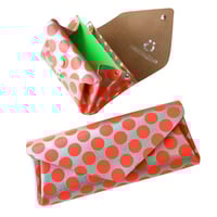 New color! レザーロングウォレット/ミニウォレット クリアドット ネオンレッド 【Leather Long/Mini Wallet Clear Dot Neon Red】