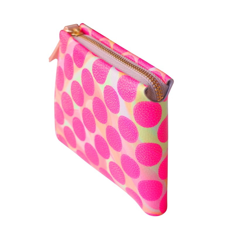 ワンウォレット ダブル ネオンピンク【One Wallet Clear Dot Double