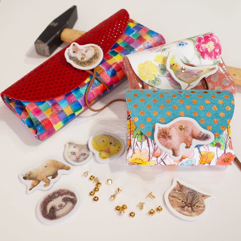 コンパクト財布　カスタマイズ カスタマイズオーダー！レザーコンパクトウォレット アニマル